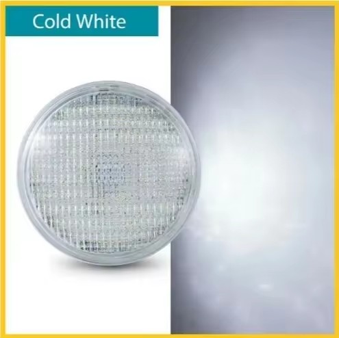 Lámpara subacuática PAR56, 12V, 18W, 35W, 54W, luz de Piscina Fría/cálida/RGB, foco LED impermeable para Piscina: Blanco frío / 6-10 W