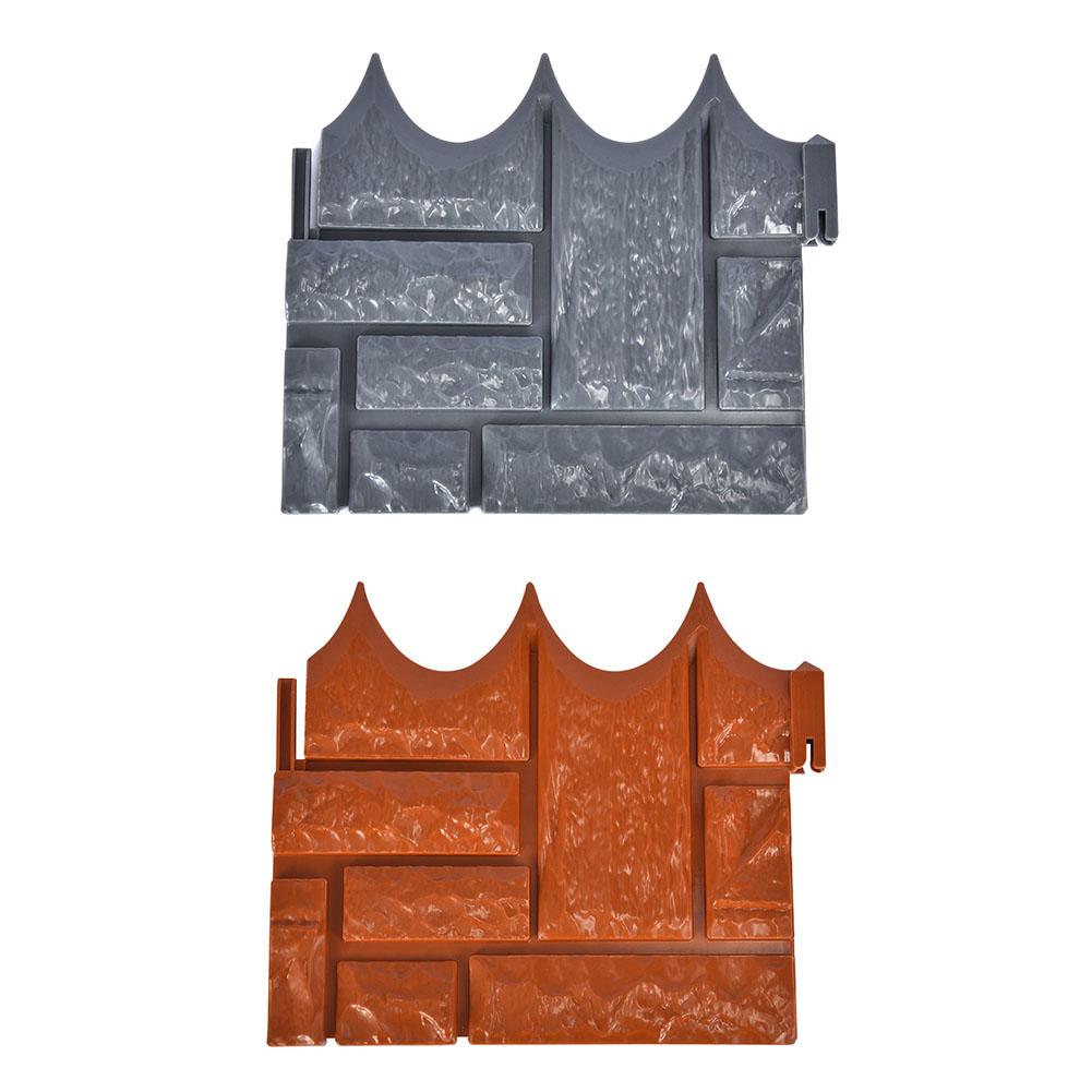 6Pcs Grey Garden Fence Edging Cobbled Stone Effect Plastic Lawn Edging Plant Border Decorations Flower Bed Border