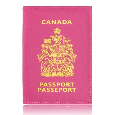 Copertina del passaporto Canada Titolare Del Passaporto della Protezione Del Raccoglitore ID Biglietto Da Visita di Carta di tarjetero hombre id porte carte monederos: Rose red