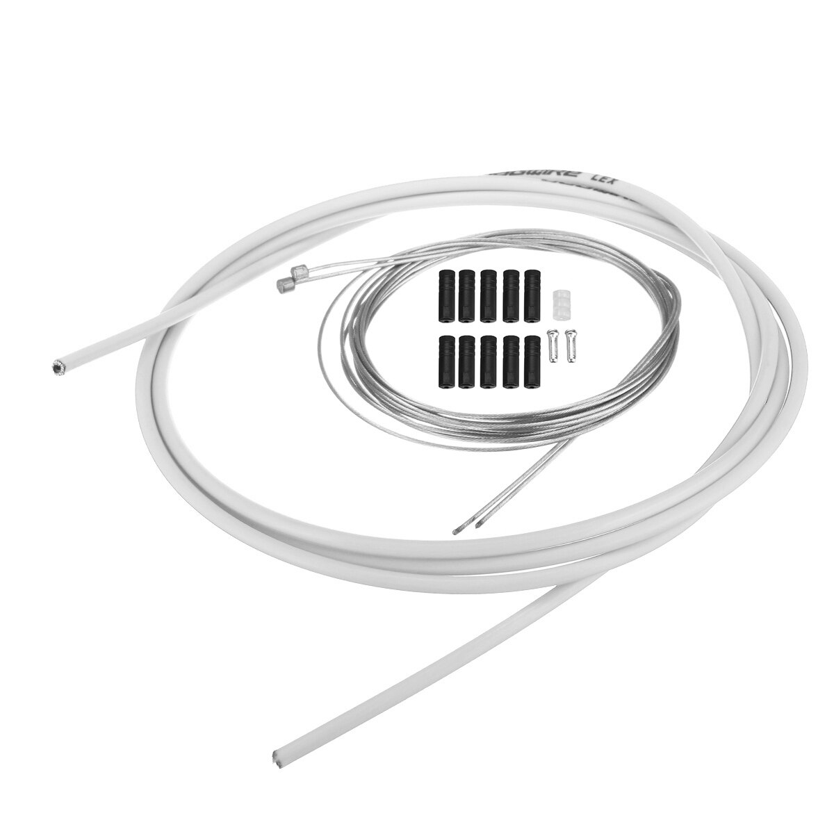 Bike Bicycle Front Rear Inner Outer Wire Brake Shifter Gear Derailleur Hose Housing cable Kit MTB Road bike bicycle: White