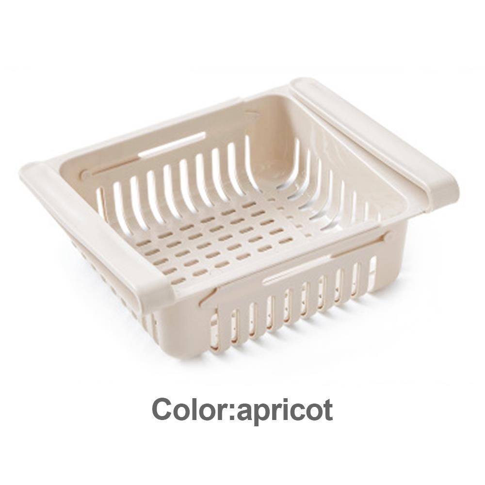 Pp køle- og frysebeholdere køleskabsholder pladsbesparende badeværelser multifunktionsskuffebeholdere til køleskab: Abrikos