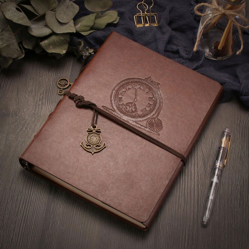 VEESUN-Cuaderno de cuero A5, Agenda, papeles y hojas sueltas, suministros escolares para estudiantes, Bloc de escritura de oficina