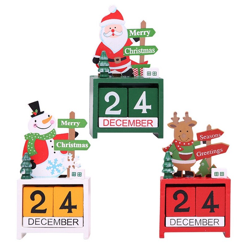 Wood Christmas Advent Calendars Christmas Decorations for Home Xmas Ornament Christmas