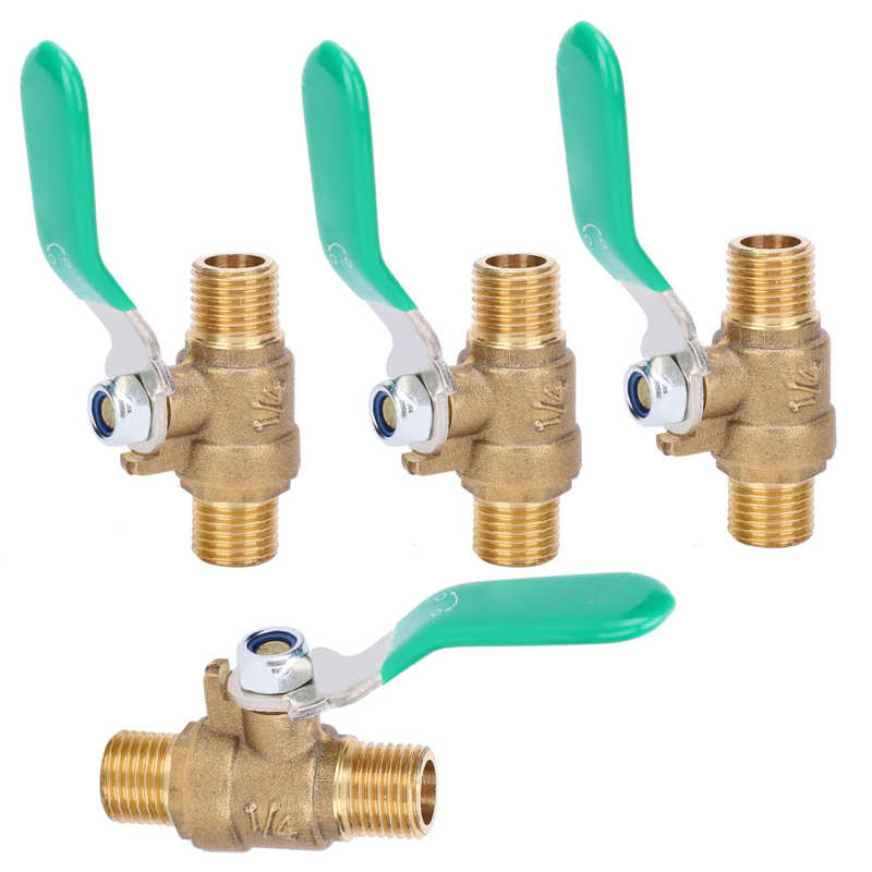 4Pcs 1/4in Kogelkraan Dikker Dubbele Buitendraad Messing Afvoer Afsluit Schakelaar Waterleiding Sanitair Systerm