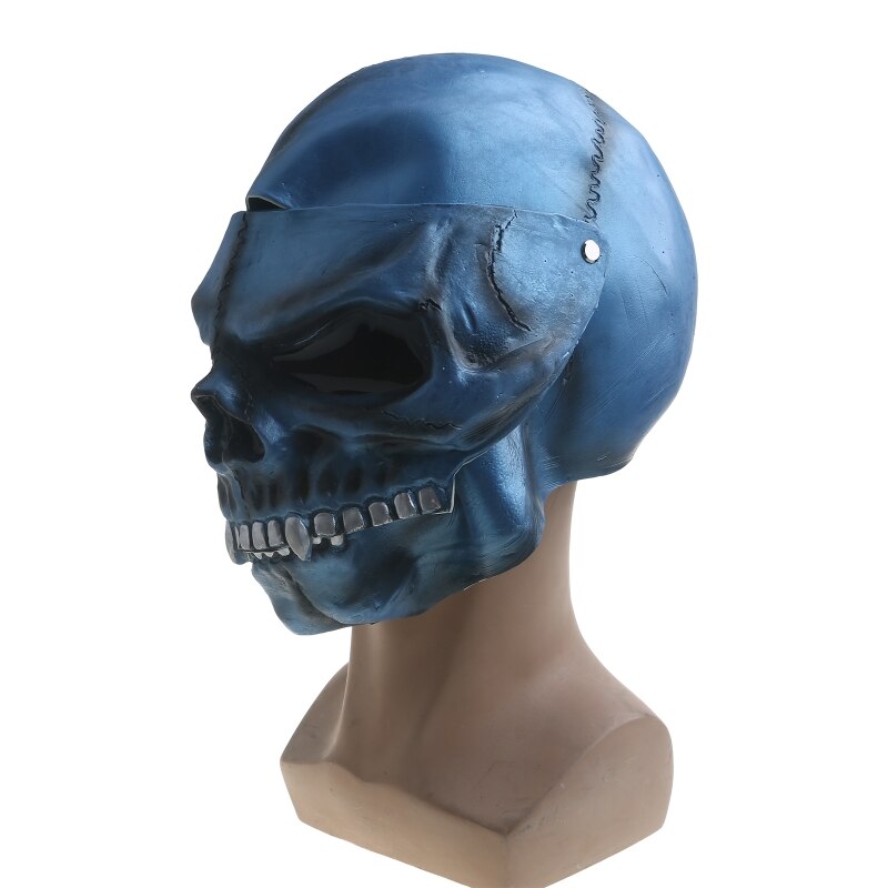 Décoration d&#39;horreur de casque de moto, visière de squelette de crâne pleine tête pour Halloween, visière de casque avec lentille