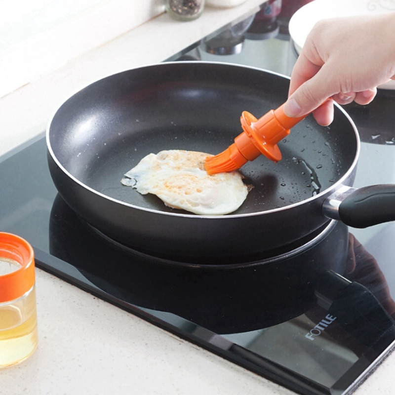 1 stk højtemperaturbbq olie spiselige børster varme grill madlavning tilbehør børste silikone køkken grill mad lille børste