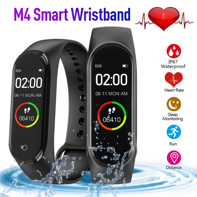 Nyeste  m4 fitness smart band armbånd skridttæller blodtryk / pulsmåler sport armbånd sundhed fitness tracker ur