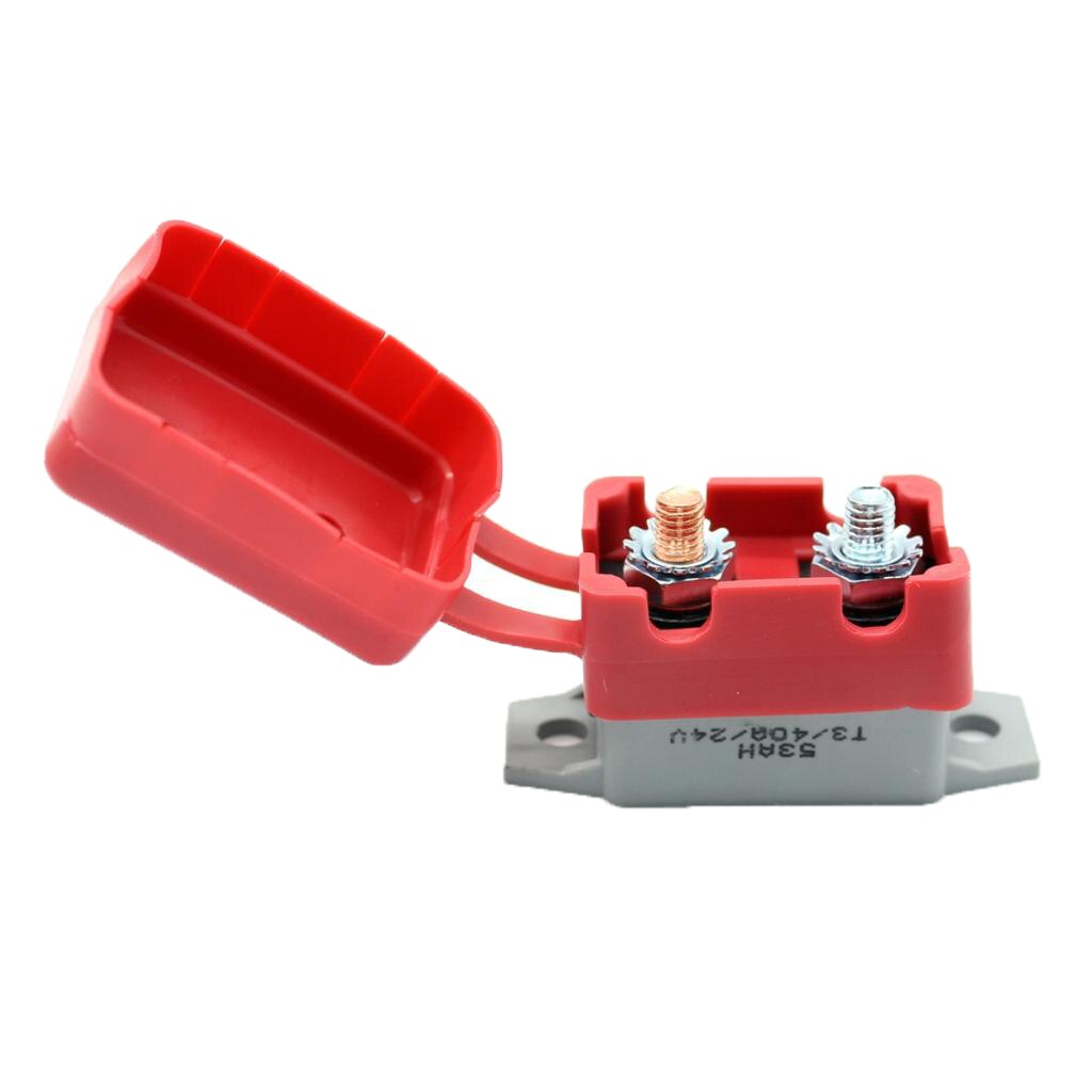 12V/24V Circuit Breaker & Protective Cover Manual Reset Protector Battery Breaker 40A For Car Vehicle Winch Yacht Boat Trailer