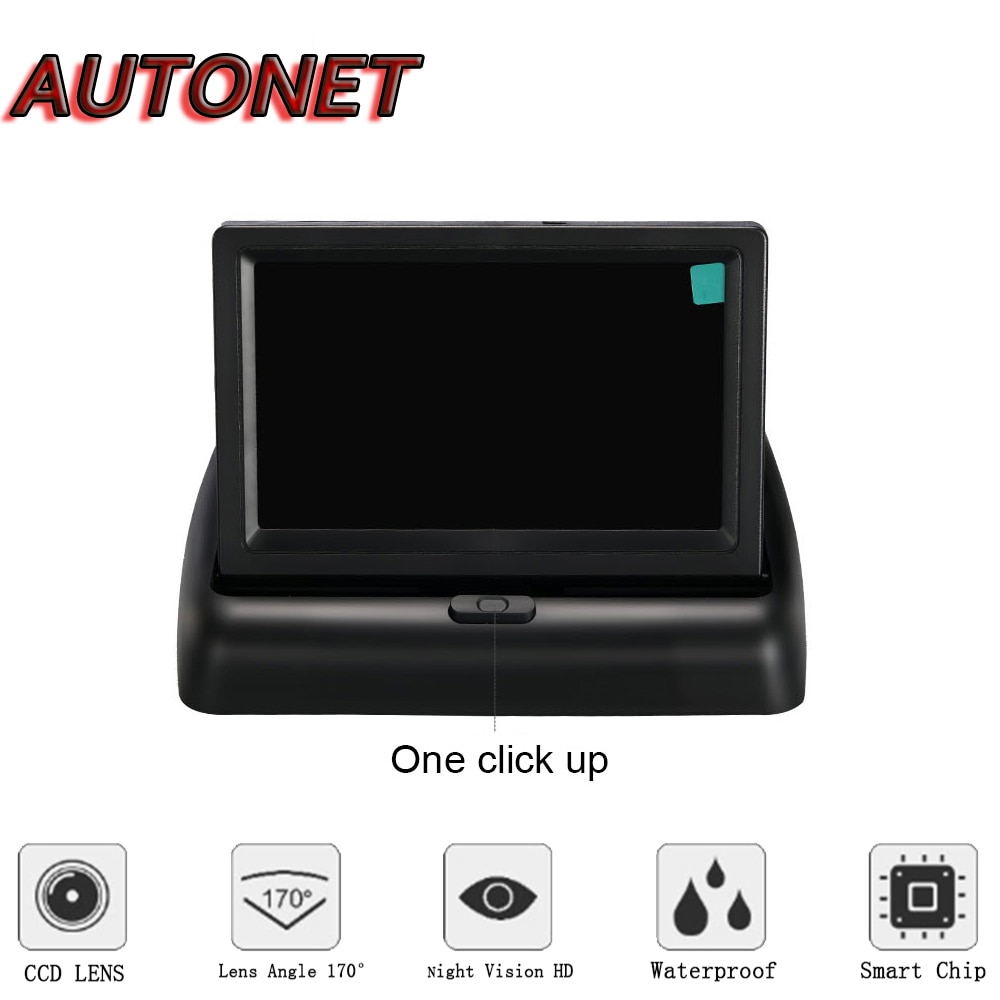 AUTONET In Auto 4.3 "TFT LCD Monitor/Digitale Kleur Screen/Achteruitrijcamera Display/Open & Close opvouwbare/16:9 NTSC PAL 12 v RCA