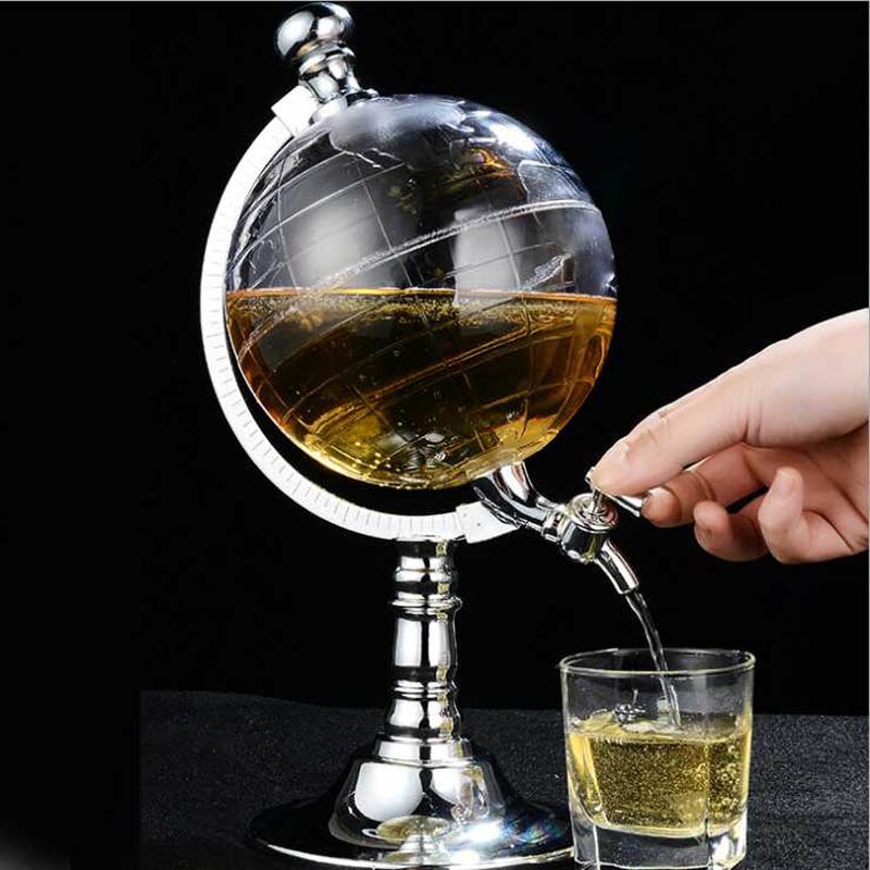 Globe Whiskey Decanter Set 800Ml Wine Brandy Dispenser Craft Skull Wine Bottle Holder Decanter Wine Bar Home Party Decoration