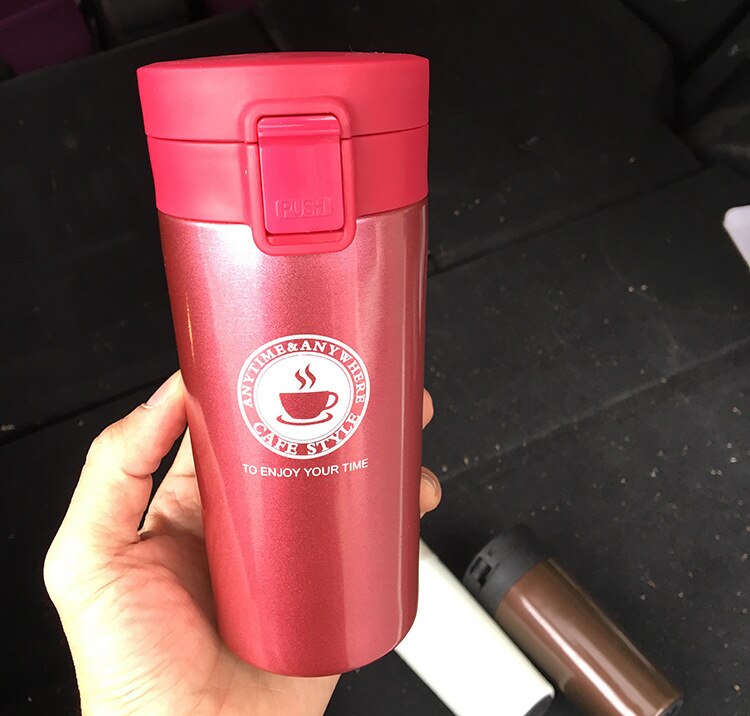 Thermos Coffee Mug Double Wall Stainless Steel Tumbler Vacuum Glass Flask Bottle Thermos Tea Mug Travel Thermos Mug Thermos Cup: red