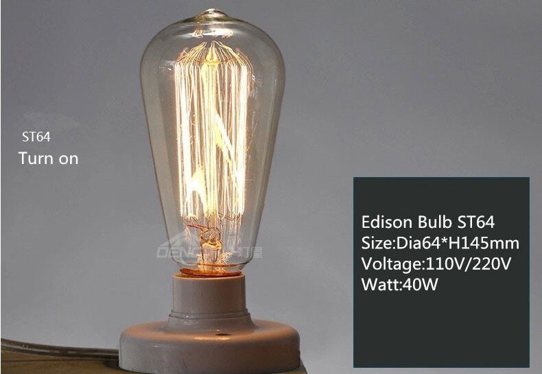 1 st.  st64 e27 220v lightinbox vintage edison gloeilamp helder glas gloeilampen zijde gloeilamp