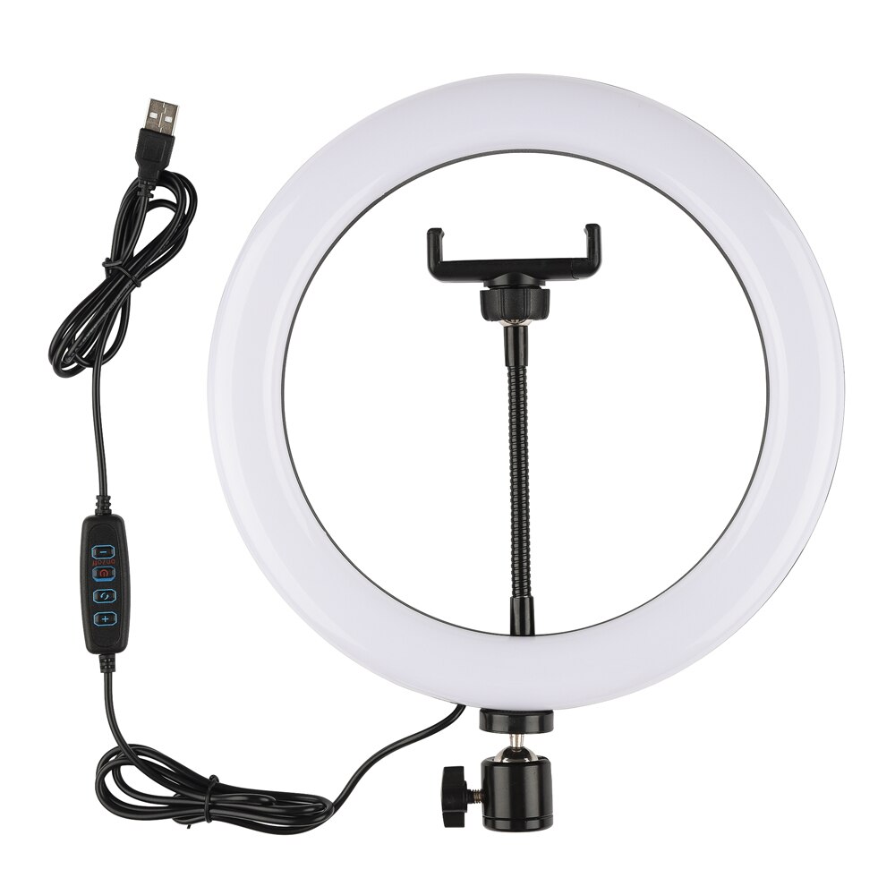 Fotografie Led Selfie Ring Licht 10 Inch Usb Dimbare Camera Telefoon Studio Ring Lamp Met Telefoon Houder Voor Make Video live: ring light