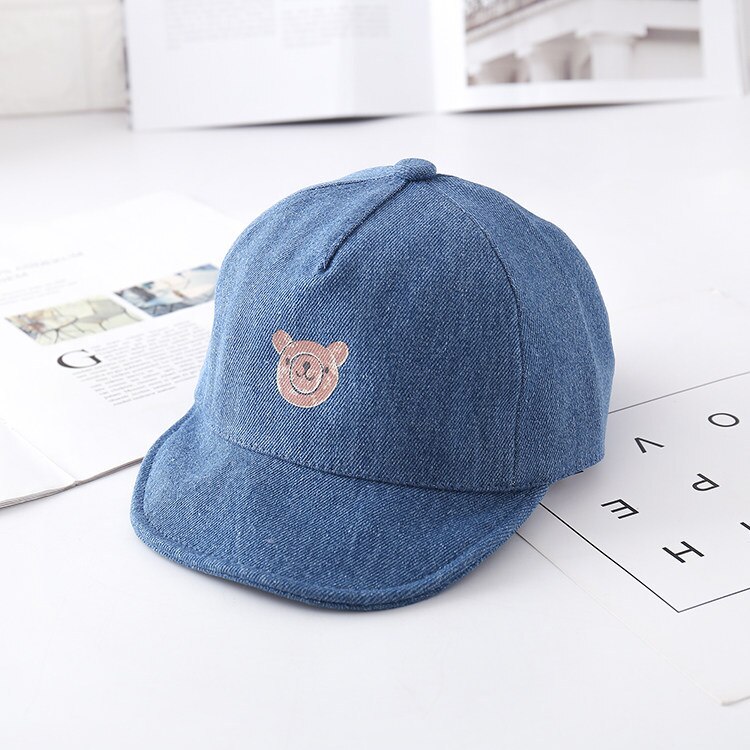 2021New Zomer Baby Boy Baseball Cap Cartoon Streep Beer Baby Caps Pasgeboren Meisjes Katoen Baret Zonnehoed Baby Accessoires Pasgeboren: Navy