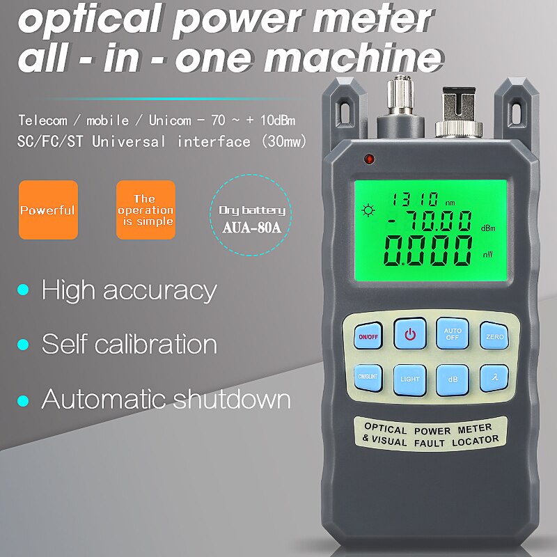LeeBeTo All-IN-ONE Optical Power Meter with Visual Fault Locator Optical Fiber Tester 5KM 10km 20KM 30km VFL: 30km