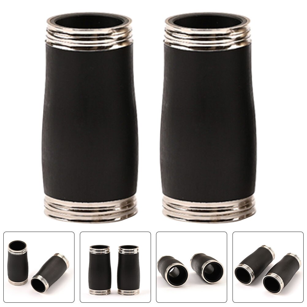 2pcs Clarinet Metal Two-section Tubes Clarinet Replacement Tuning Tube Parts: 6.5X3.1CM