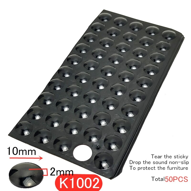 1 sæt selvklæbende sort antiskrid runde gummi kofangerpuder silikone fødder pads klæbrig silikone støddæmper: K1002
