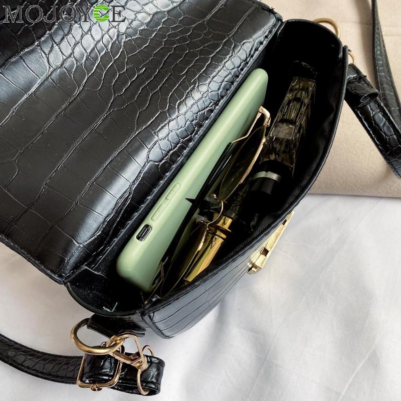 Krokodille mønster vintage læder crossbody tasker til kvinder små punge og håndtasker dame skulder messenger taske