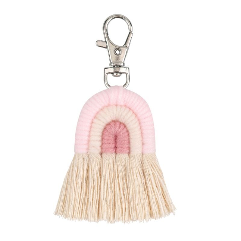 Weven Regenboog Sleutelhangers Handgemaakte Auto Sleutelhanger Dames Auto Bag Charm Accessoires: KEY69