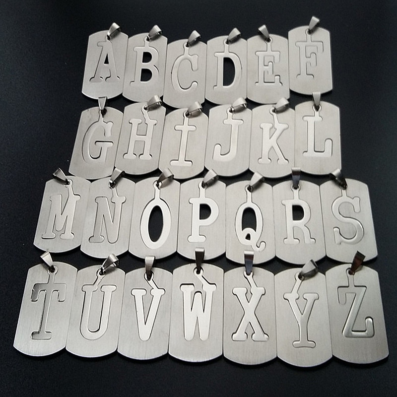 HNSP Iniziali Lettera Nome Ciondolo in acciaio inossidabile per uomo Donna Collana Accessori per gioielli