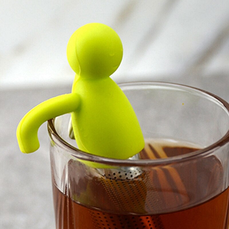 4Pcs Ultra Fine Mesh Stainless Steel Tea Infuser Tea Strainer Multifunctional Kitchen Tools Humanoid Tea Leak