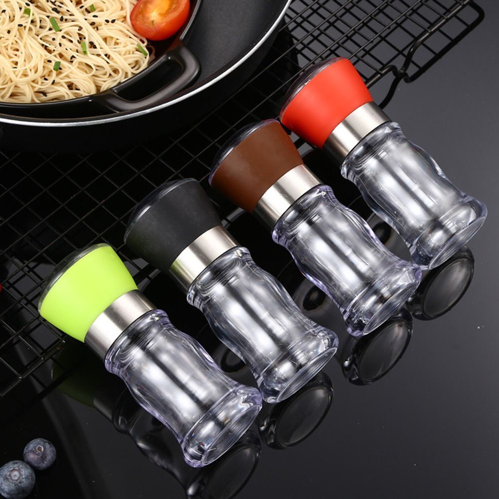 1PC Cooking Manual Refillable Natural Acrylic Pepper Mill Grinder Kitchen Tool Sea Salt Jar Spice Grinder
