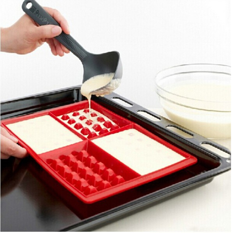 Siliconen Wafels Mold Lade Mould Pan Cookies Cakevorm Bakvormen DIY Craft Donuts Maker Keuken Accesssories ZXH