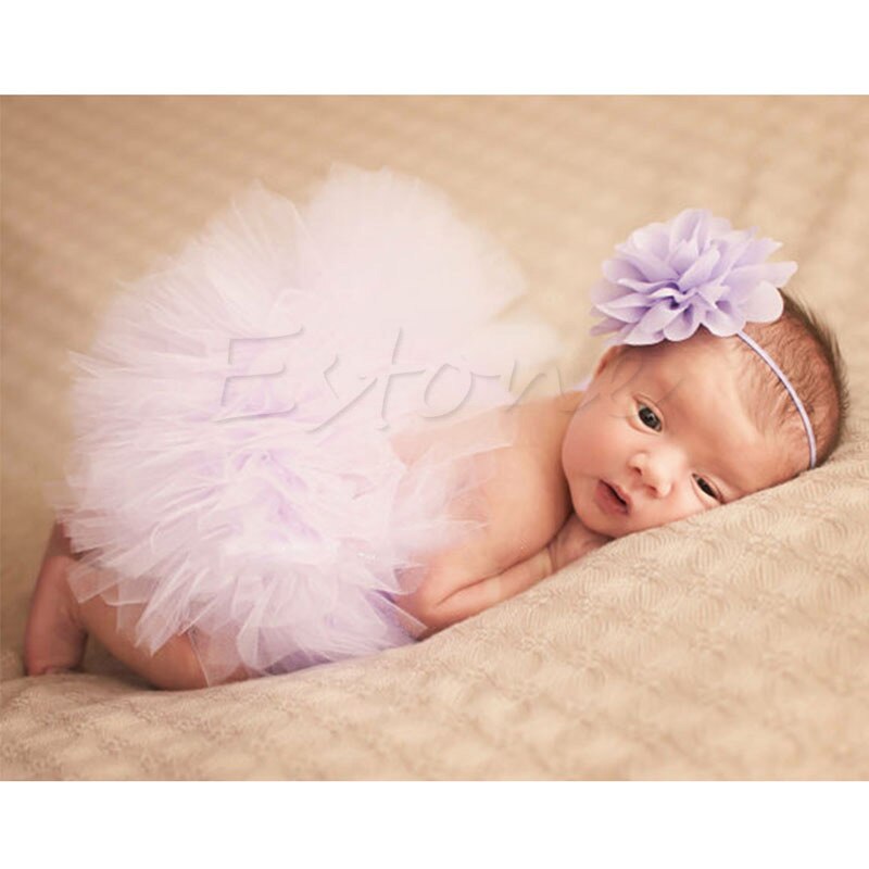 Mignon enfant en bas âge -né bébé fille Tutu jupe et bandeau Photo accessoire Costume tenue