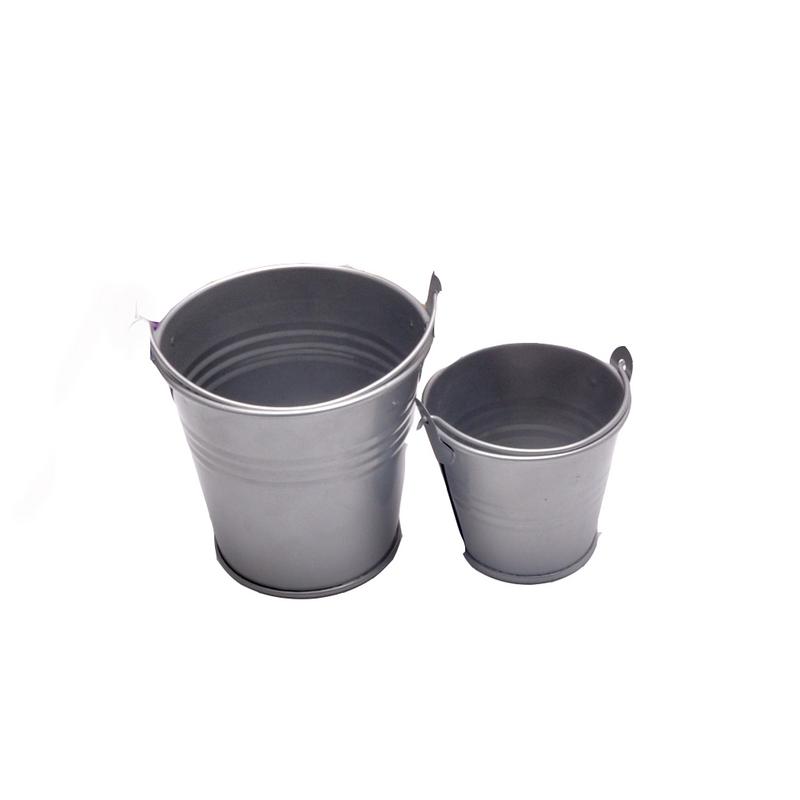 Mini cuve en fer blanc | Petits tonneaux décoratifs Anti-décongélation couleur vive Durable: Silver