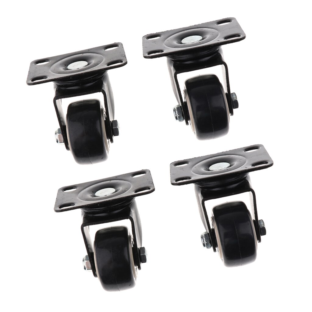 4 Pack Heavy Duty Swivel Castor Wheels Caster Ball Bearing Iron PVC Black