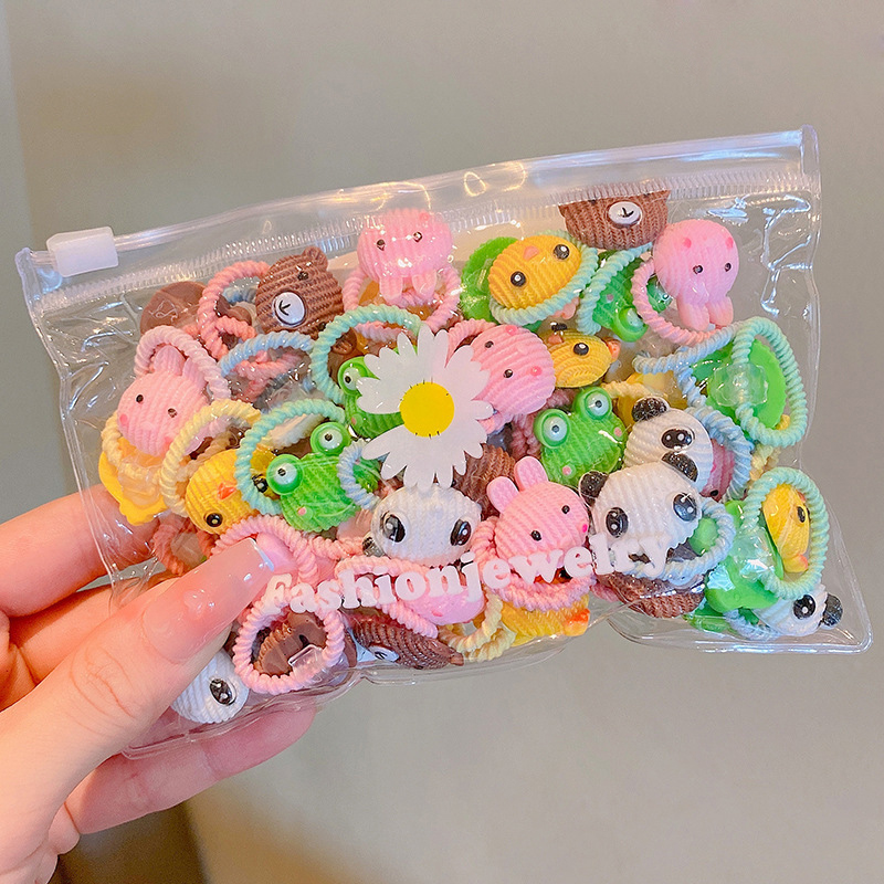 10/20 unids/set nuevas diademas bonitas de dibujos animados para niñas bandas elásticas para el cabello accesorios para el cabello para niños Scrunchies adornos para la cabeza: XS / Rosa