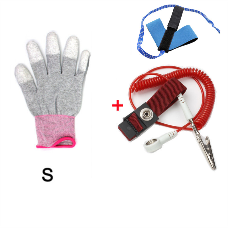 ESD Safe PU Anti Static Gloves Antistatic Non-slip Industrial Working PC Computer Gloves Physical Electrostatic Removal Human: R W B-S G-A