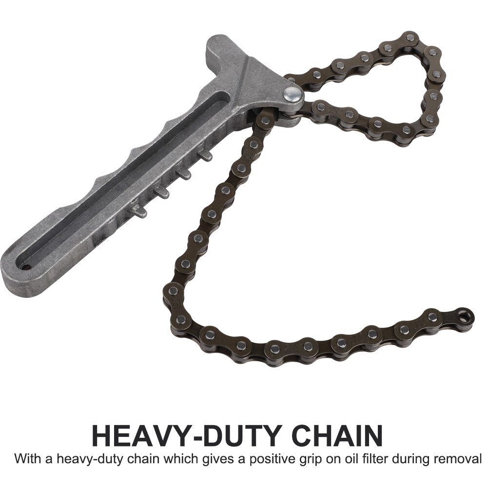 Adjustable Car Engine Oil Filter Chain Grip Wrench Spanner Remover Tools Plier with Wrench