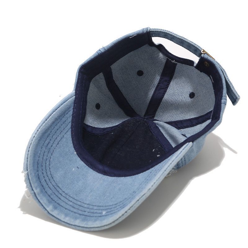 frühling Und Herbst Getragen Denim Cap Sommer Outdoor Freizeit Visier Hut Trend Loch Baseball Caps Hip Hop Sport hüte