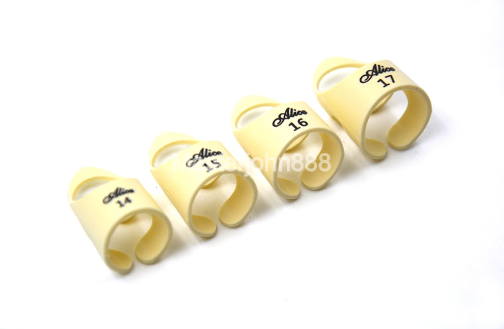 30pcs Alice Beige Delrin Finger Style Acoustic Guitar Picks Finger Picks 14/15/16/17mm With Plastic Box