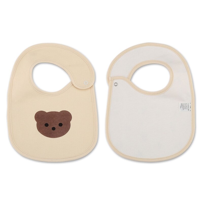2 Pcs Babyvoeding Kwijl Bib Cartoon Gedrukt Speeksel Handdoek Sjaal Bandana Waterdichte Zachte Katoen Drukknoop Burp Doek Bandana