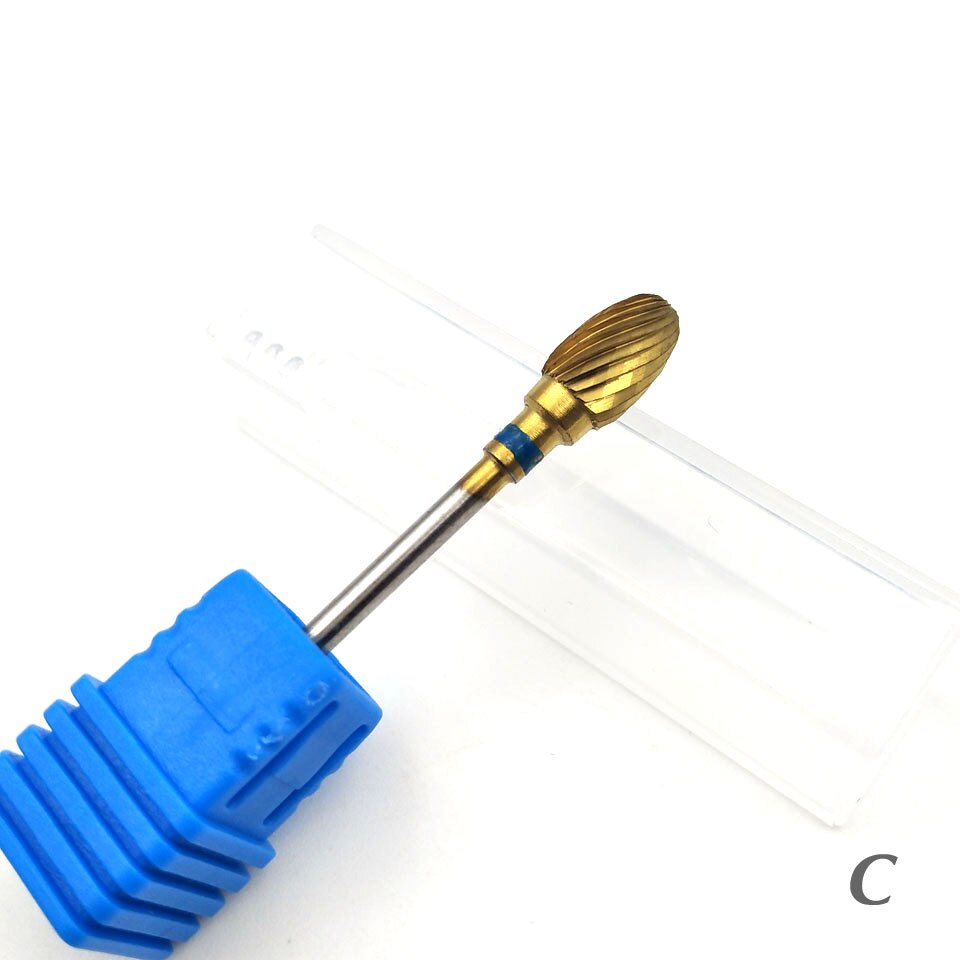 HYTOOS 9 tipos de brocas de carburo de tungsteno dorado, brocas rotativas para manicura, herramientas para uña accesorios, Cutter-HY10 de fresado: C