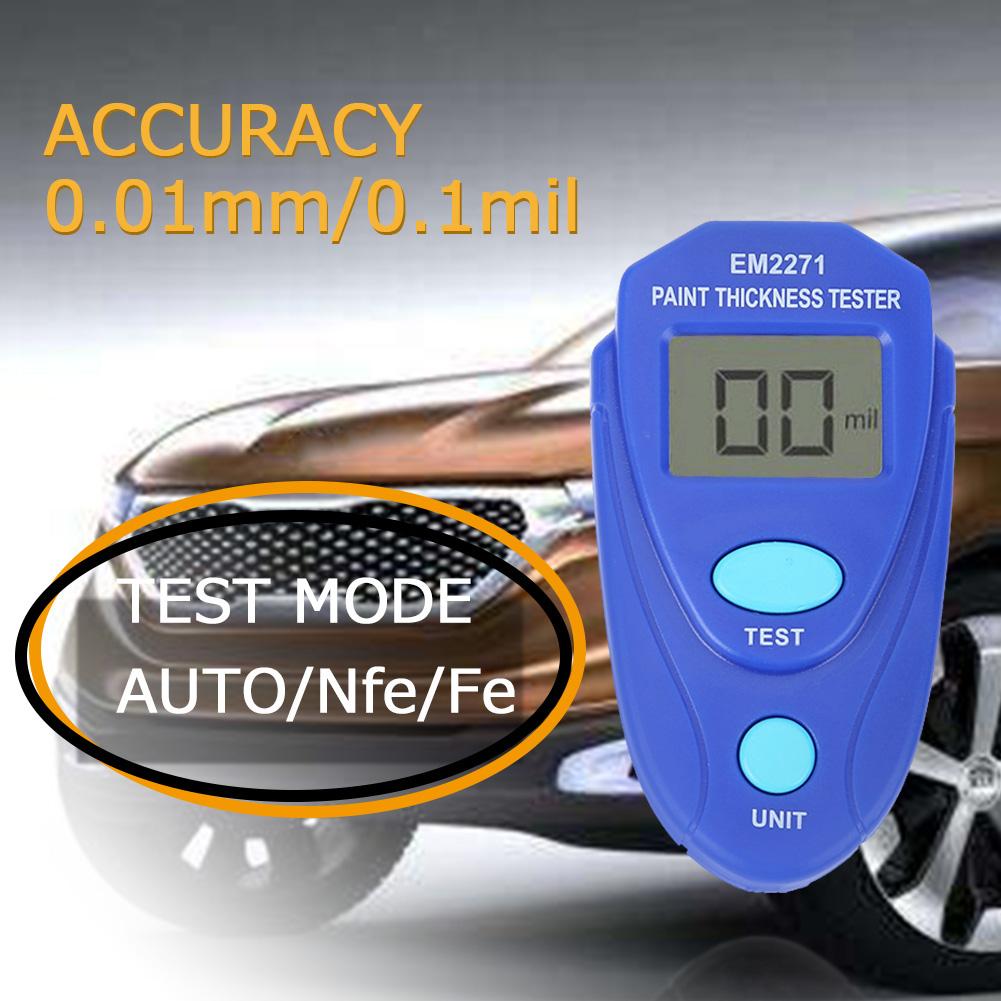 EM2271 Digital Mini Car Paint Thickness Gauge Car Paint Meter Painting Coating Tester Automobile Coating Thickness Gauge Tester