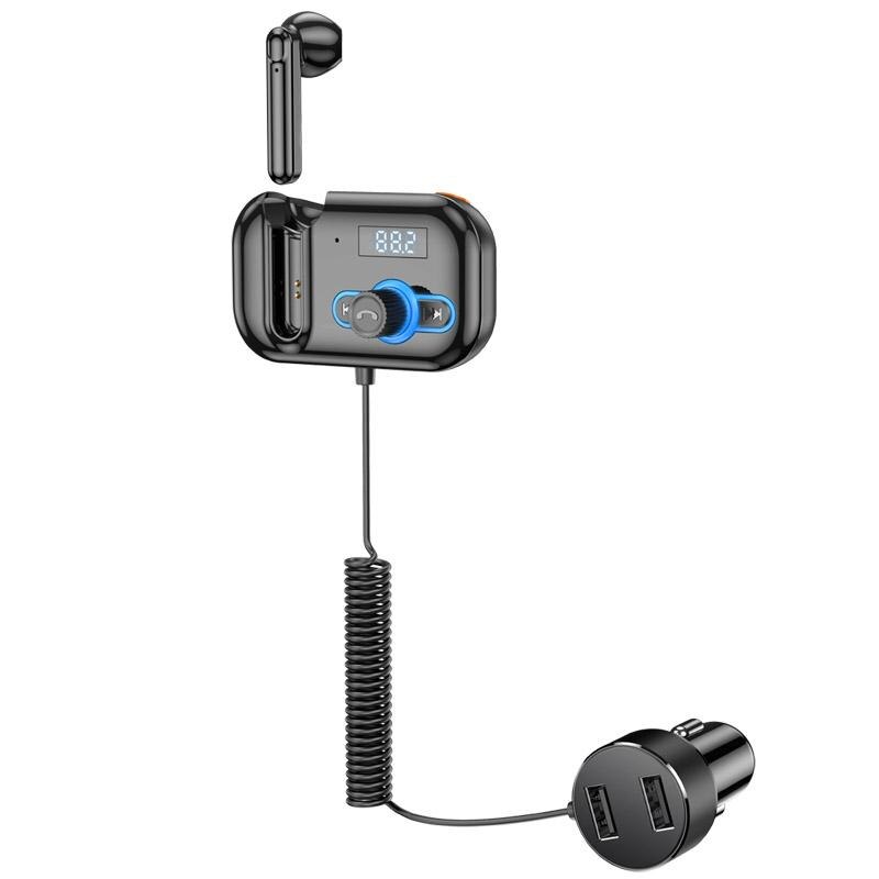 Auriculares manos libres con reproductor de MP3, receptor de Audio, USB, PD, carga rápida, Bluetooth, Kit transmisor FM para coche: Default Title