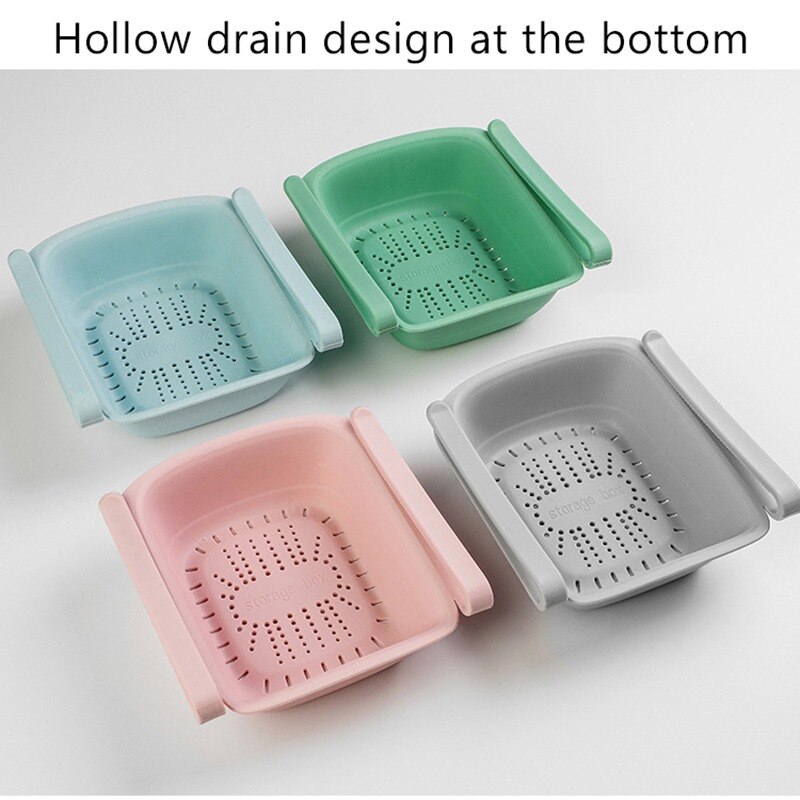 Fridge Drawer Organizer Pull Out Bin Fridge Shelf Holder Storage Box Fit for Most Refrigerator Pantry Food Storage Rack