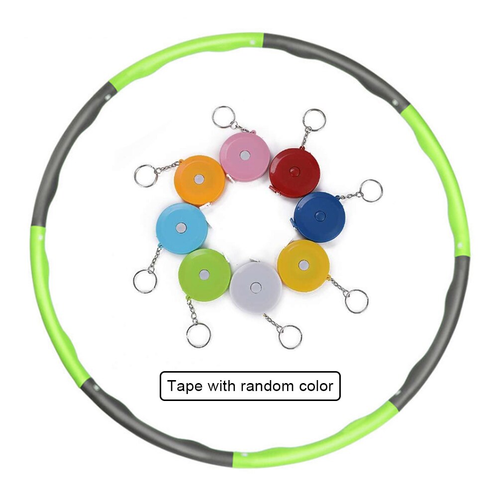 Multicolor Safety Fitness Hoop Removable Fitness Sport Hoop Foam Padded Gymnastic Hoop With Tape Measure Exercise Burns Fat: Green