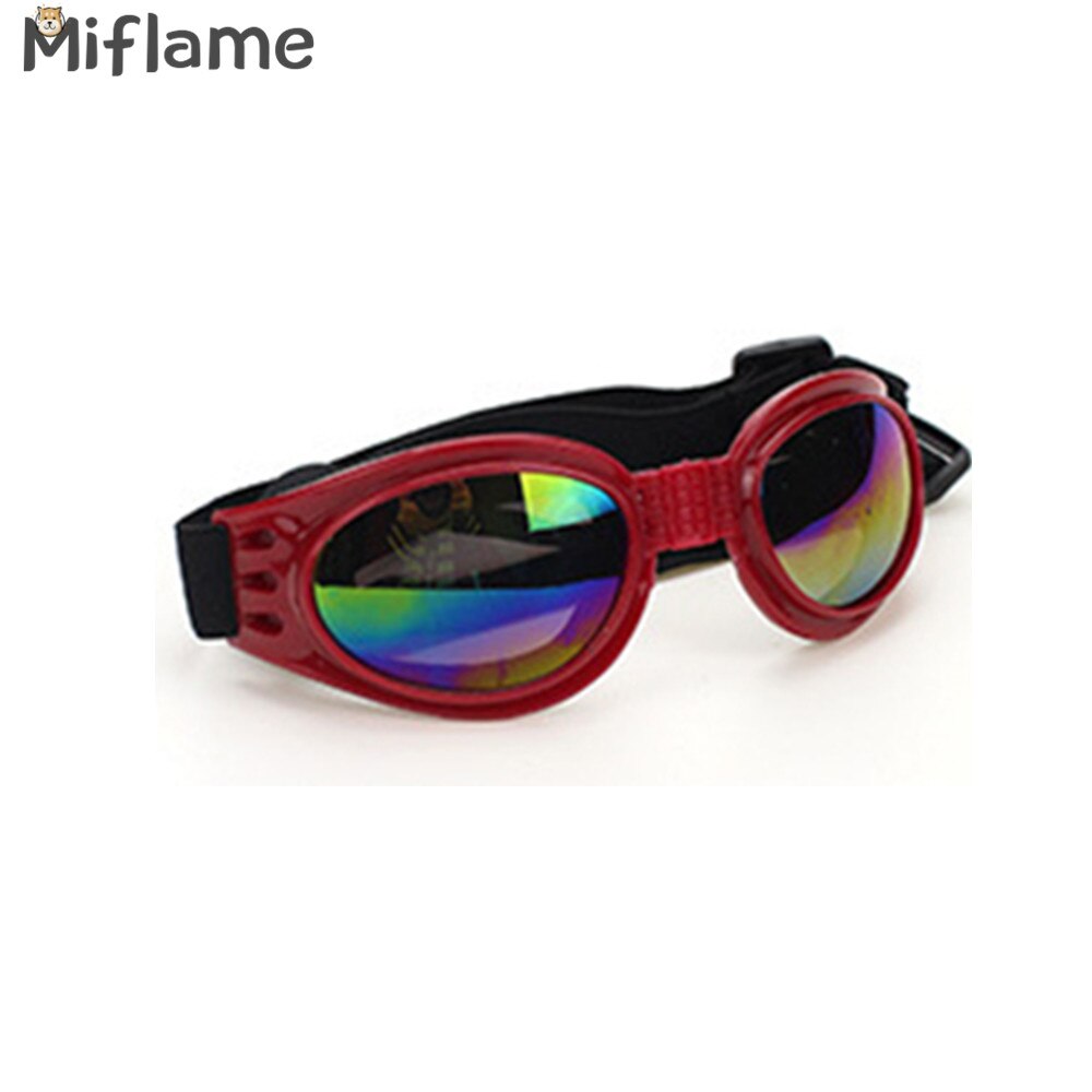 Miflame Multicolor Dog Protection Goggles Foldable Dog Glasses For Pet Eyewear Chihuahua Schnauzer Glasses Small Dog Sunglasses: Red