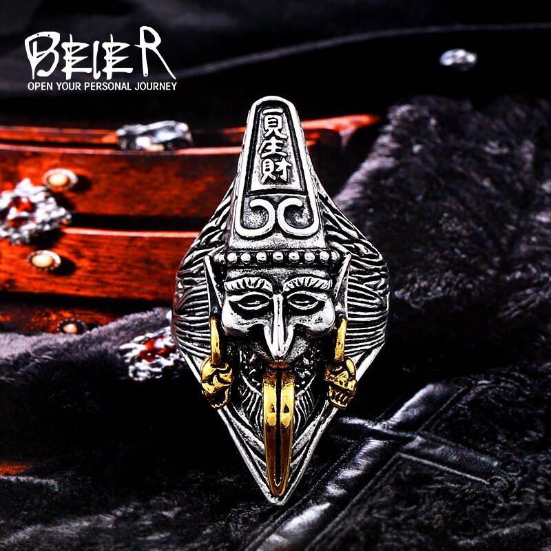 Beier neue Einkaufen 316L Edelstahl China mythologie hölle Bote Ring glück frieden mann der Ring schmuck LLBR8-571R