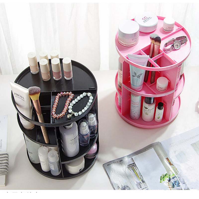 Organisateur maquillage stockage en plastique tiroir cosmétique nouvelle 360 degrés rotatif porte-brosse bijoux étagère détachable beauté