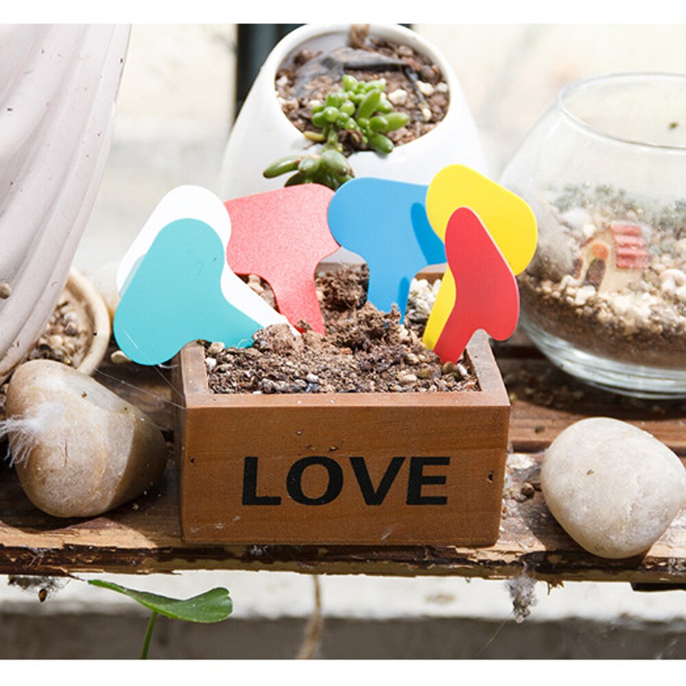 100Pcs Tuin Labels Nursery Potplanten Zaailing Labels Lade Markering Gereedschap Waterdicht Herbruikbare Gemengde Kleuren