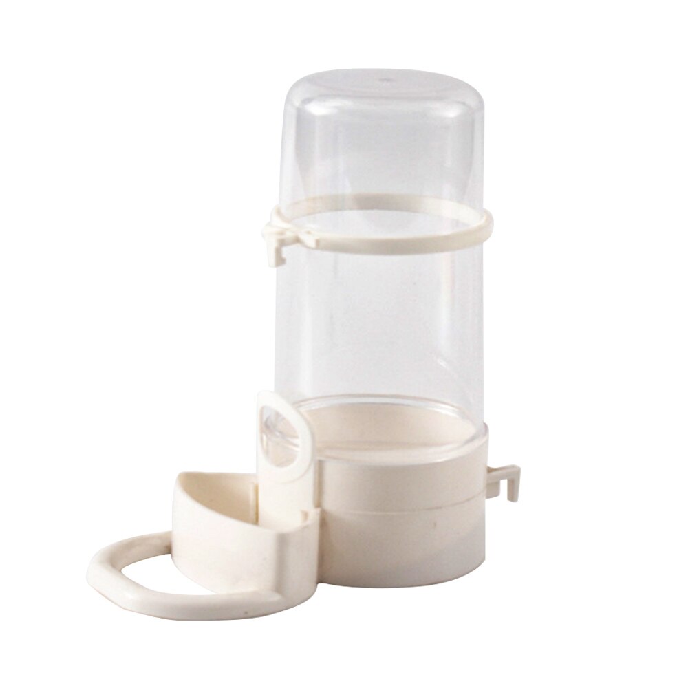 Automatic Bird Feeder Bird Water Drinker Waterer with Clip Pet Bird Supplies Hamster Parrot Dispenser Bottle Drinking Cup Bowls: white