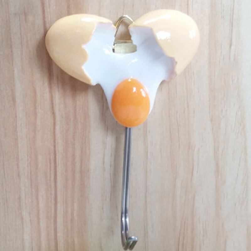 Gancho de cocina bonito de resina con forma de huevo, gancho con adhesivo fuerte, llavero para pared, puerta de pared, percha para sombrero de abrigo, accesorios de cocina y baño: 04