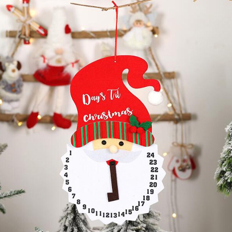 Christmas Non-Woven Santa Claus/Snowman Christmas Advent Countdown Clock Calendars Hanging Decorations: A