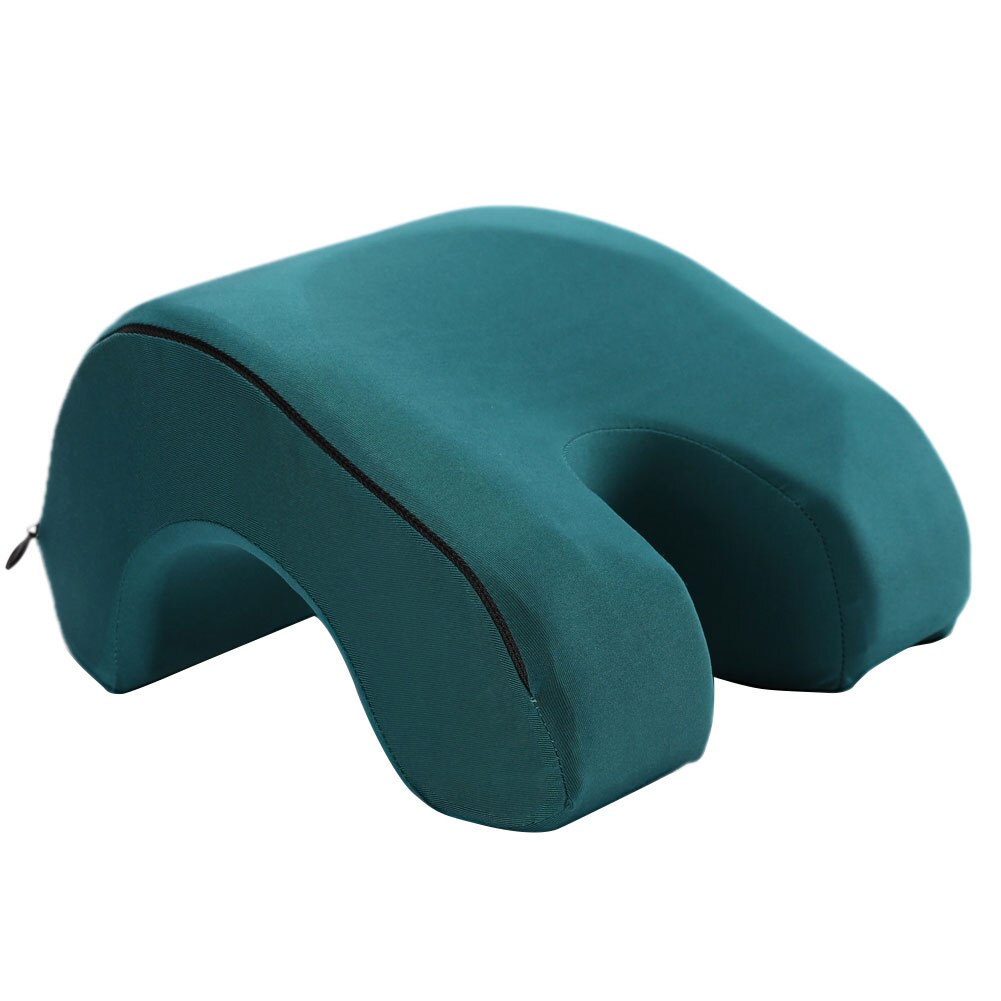 Multifunctional Solid color Nap Pillow Desk Sleeping lumbar pillows lunch Break Memory Foam Pillows: Green