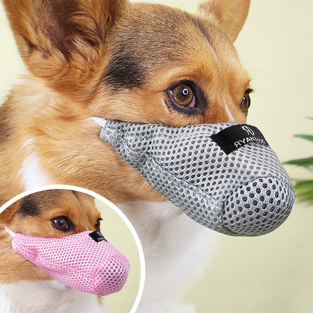 Hund snude nylon mesh kæledyr mund maske anti bark bid tygge hund mundkurve justerbar til små store hunde træning tilbehør til kæledyr